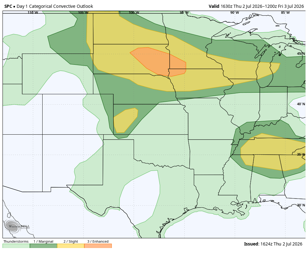 Thursday's Severe Outlook from the SPC
